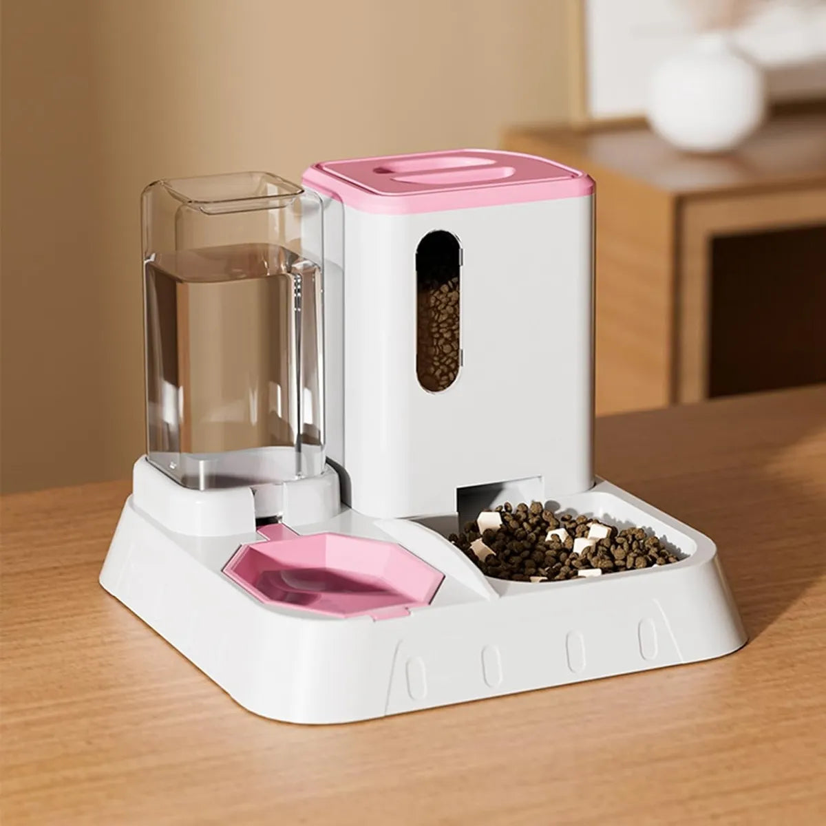 Comedero Bebedero Aut. Rosa -Mascotas
