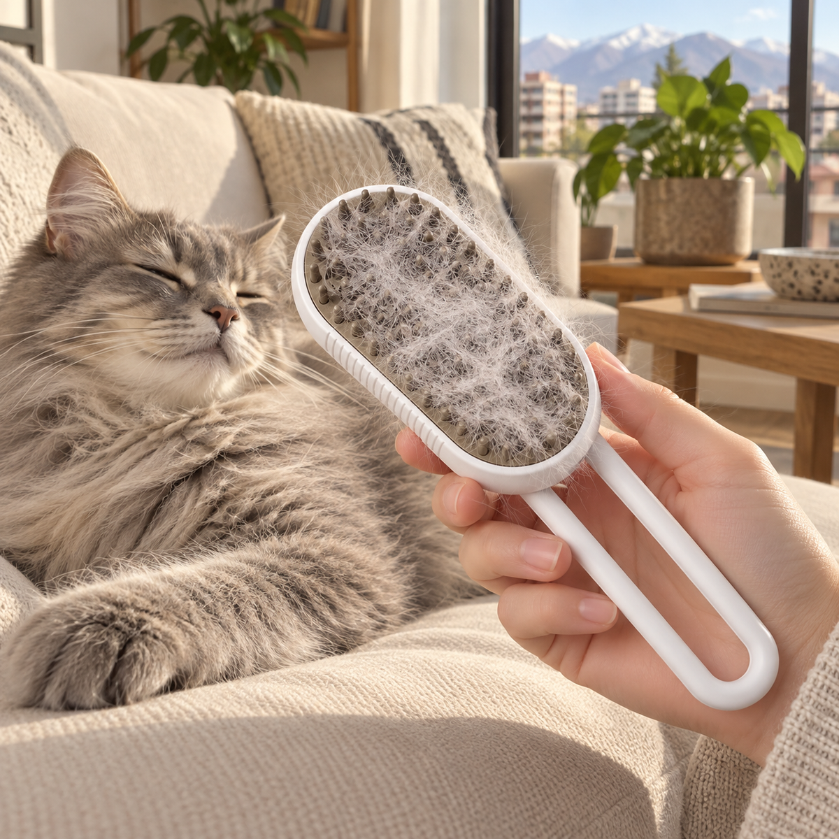 Imagen de ambientación: Cepillo a Vapor con Mango para Perros y Gatos